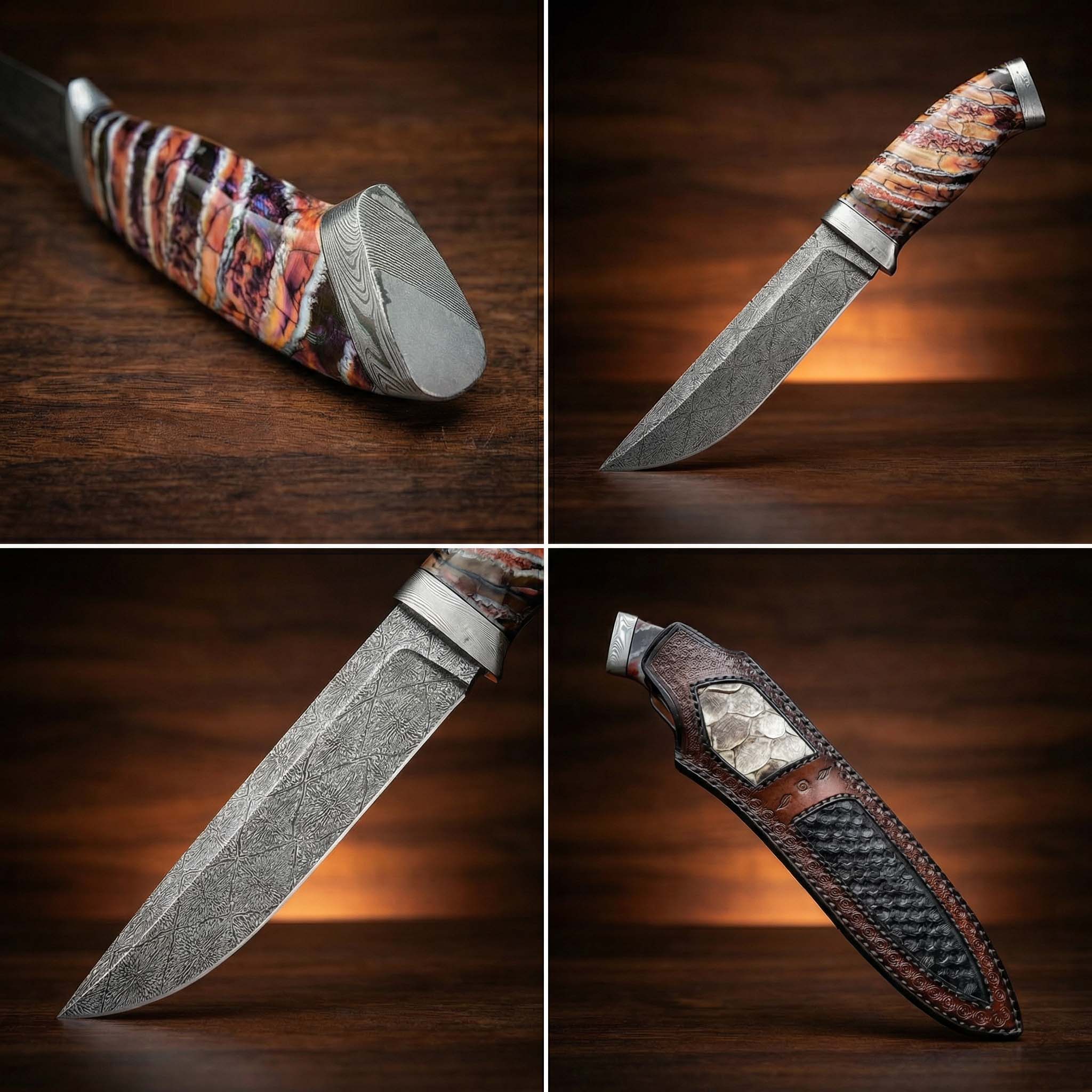 Lovecky damaskovy nuz Mosaic Damascus 02